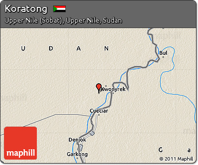 Shaded Relief Map of Koratong