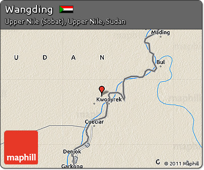 Shaded Relief Map of Wangding