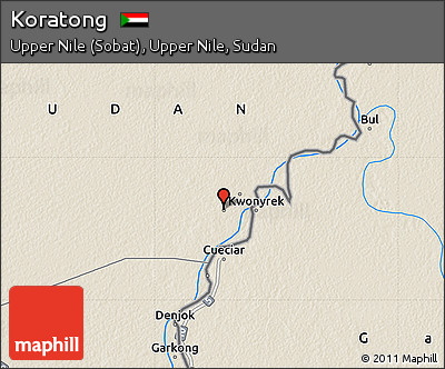 Shaded Relief Map of Koratong