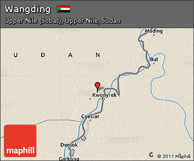 Shaded Relief Map of Wangding