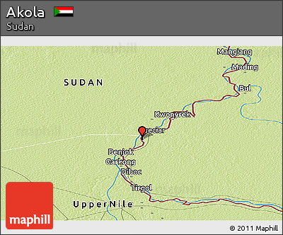 Physical Panoramic Map of Akola