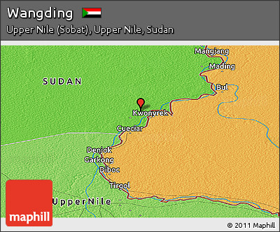 Political Panoramic Map of Wangding