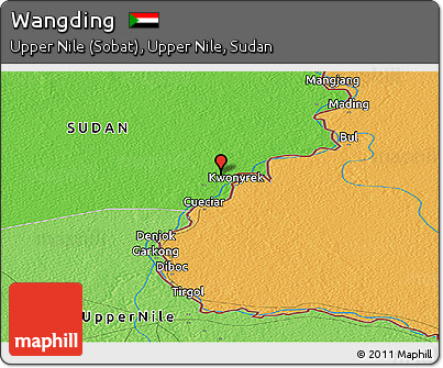 Political Panoramic Map of Wangding