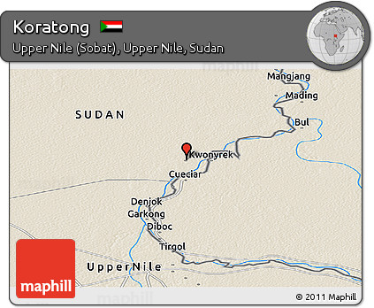 Shaded Relief Panoramic Map of Koratong