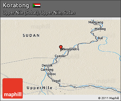 Shaded Relief Panoramic Map of Koratong