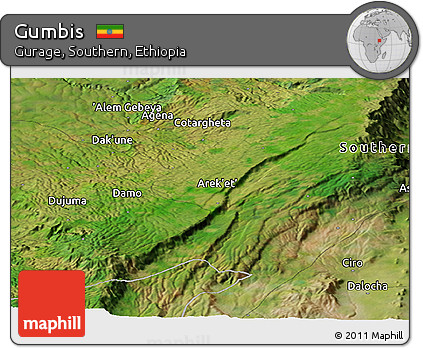 Satellite Panoramic Map of Gumbis