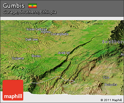 Satellite Panoramic Map of Gumbis