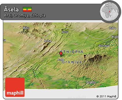 Satellite Panoramic Map of Āsela