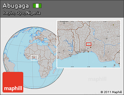 Gray Location Map of Abugaga
