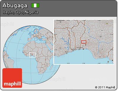 Gray Location Map of Abugaga