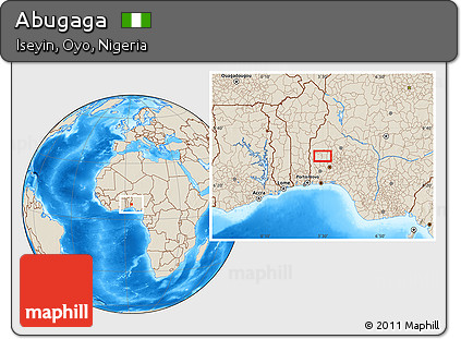 Shaded Relief Location Map of Abugaga