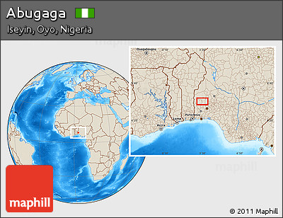 Shaded Relief Location Map of Abugaga