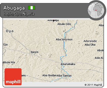 Shaded Relief Panoramic Map of Abugaga