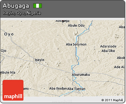 Shaded Relief Panoramic Map of Abugaga