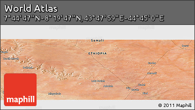 Satellite Panoramic Map of the Area around 8° 2' 17" N, 44° 16' 29" E