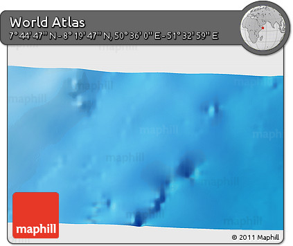 Physical 3D Map of the Area around 8° 2' 17" N, 51° 4' 30" E