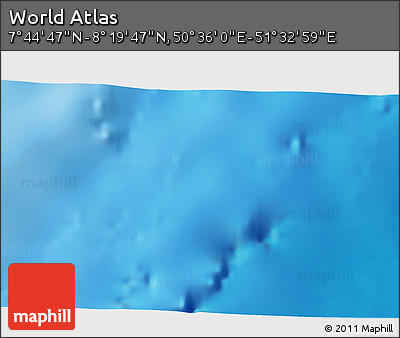 Physical 3D Map of the Area around 8° 2' 17" N, 51° 4' 30" E
