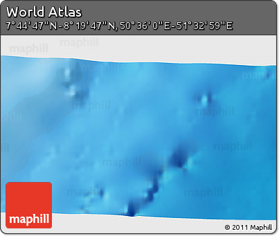 Physical 3D Map of the Area around 8° 2' 17" N, 51° 4' 30" E