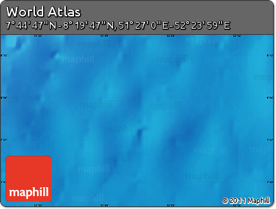 Physical Map of the Area around 8° 2' 17" N, 51° 55' 29" E
