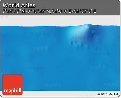 Physical 3D Map of the Area around 8° 2' 17" N, 54° 28' 30" E