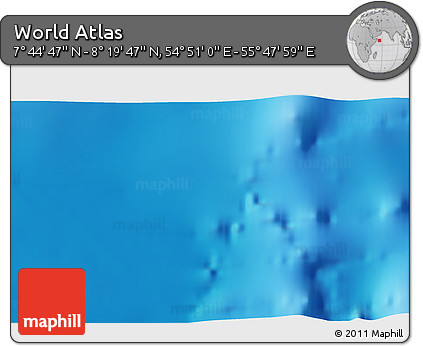 Physical 3D Map of the Area around 8° 2' 17" N, 55° 19' 30" E