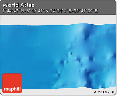 Physical 3D Map of the Area around 8° 2' 17" N, 55° 19' 30" E