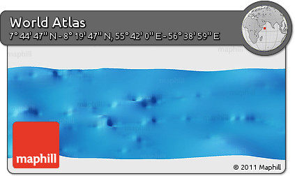 Physical Panoramic Map of the Area around 8° 2' 17" N, 56° 10' 29" E