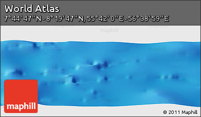 Physical Panoramic Map of the Area around 8° 2' 17" N, 56° 10' 29" E