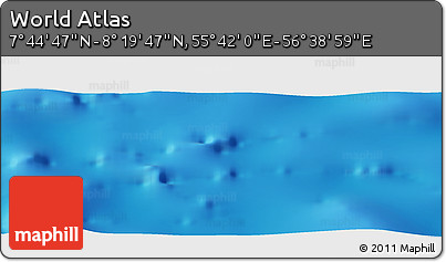 Physical Panoramic Map of the Area around 8° 2' 17" N, 56° 10' 29" E