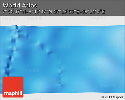 Physical 3D Map of the Area around 8° 2' 17" N, 57° 52' 30" E