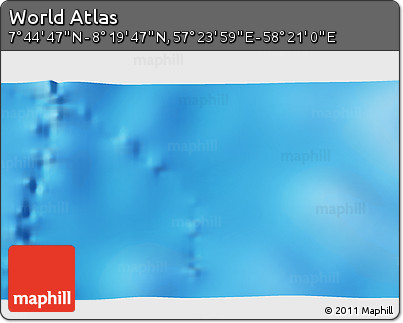 Physical 3D Map of the Area around 8° 2' 17" N, 57° 52' 30" E