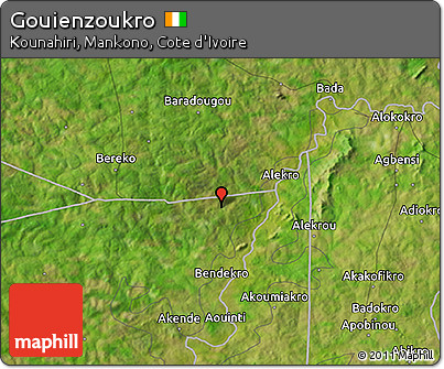 Satellite 3D Map of Gouienzoukro