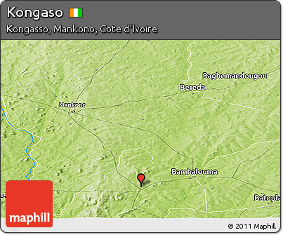 Physical Panoramic Map of Kongaso