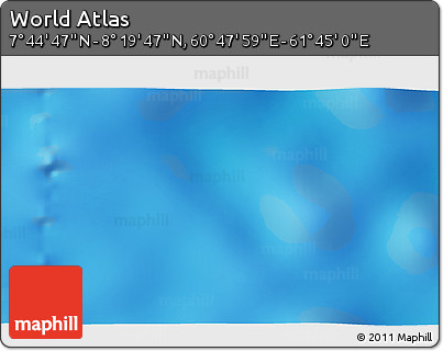 Physical 3D Map of the Area around 8° 2' 17" N, 61° 16' 29" E