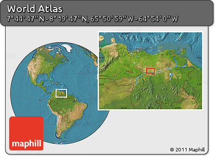 Satellite Location Map of the Area around 8° 2' 17" N, 65° 22' 30" W