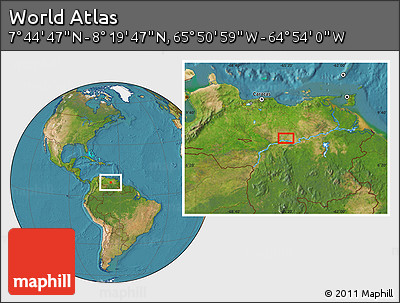Satellite Location Map of the Area around 8° 2' 17" N, 65° 22' 30" W