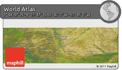 Satellite Panoramic Map of the Area around 8° 2' 17" N, 66° 13' 29" W