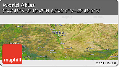 Satellite Panoramic Map of the Area around 8° 2' 17" N, 66° 13' 29" W