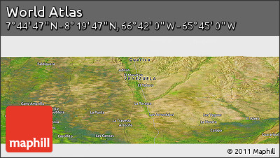 Satellite Panoramic Map of the Area around 8° 2' 17" N, 66° 13' 29" W