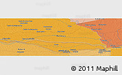 Political Panoramic Map of the area around 8° 2' 17" N, 67° 55' 30" W