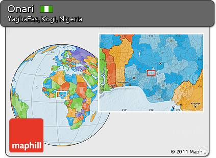 Political Location Map of Onari