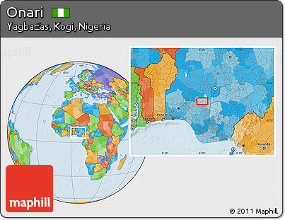 Political Location Map of Onari