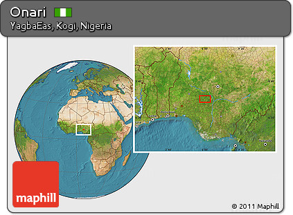 Satellite Location Map of Onari