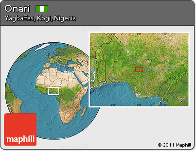 Satellite Location Map of Onari