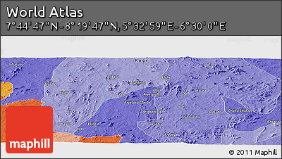 Political Panoramic Map of the Area around 8° 2' 17" N, 6° 1' 30" E