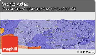 Political Panoramic Map of the Area around 8° 2' 17" N, 6° 1' 30" E