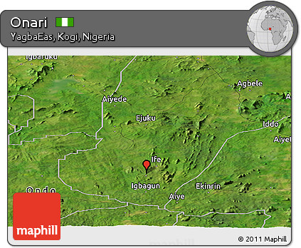 Satellite Panoramic Map of Onari