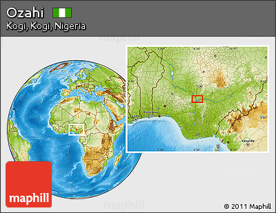 Physical Location Map of Ozahi