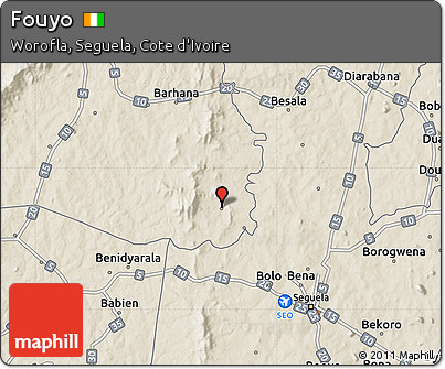 Shaded Relief Map of Fouyo