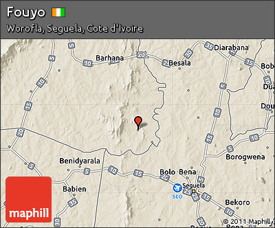 Shaded Relief Map of Fouyo
